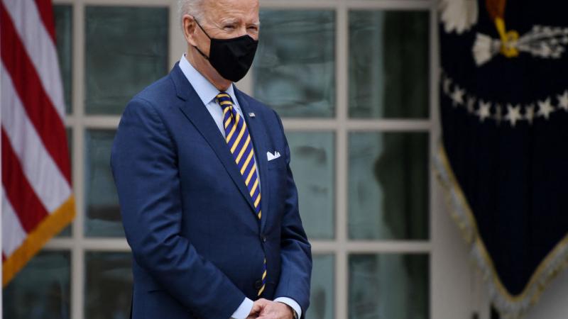 Joe Biden in the Rose Garden, Mar. 12