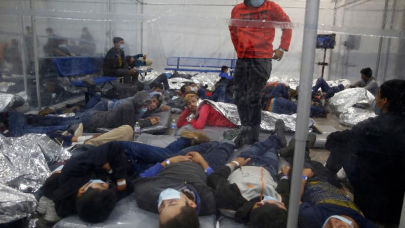 Children in a pod at DHS facility in Donna, Texas on March 30, 2021