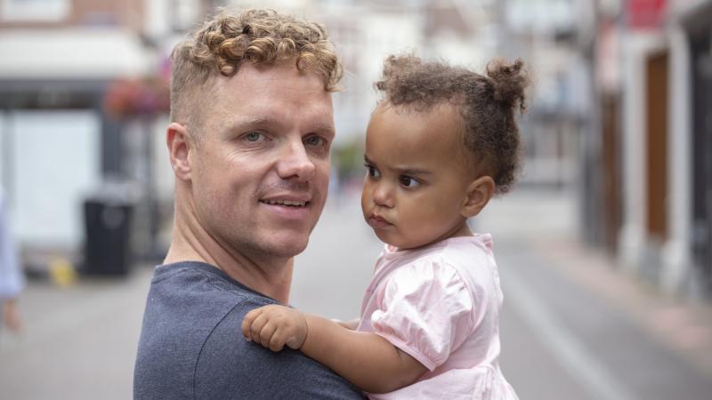 White father with biracial child