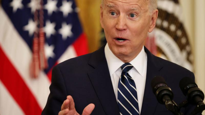 President Joe Biden at a press conference, Mar. 25
