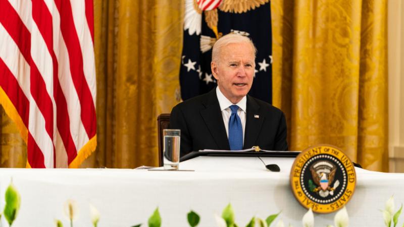 President Joe Biden speaks during a Cabinet Meeting on April 1