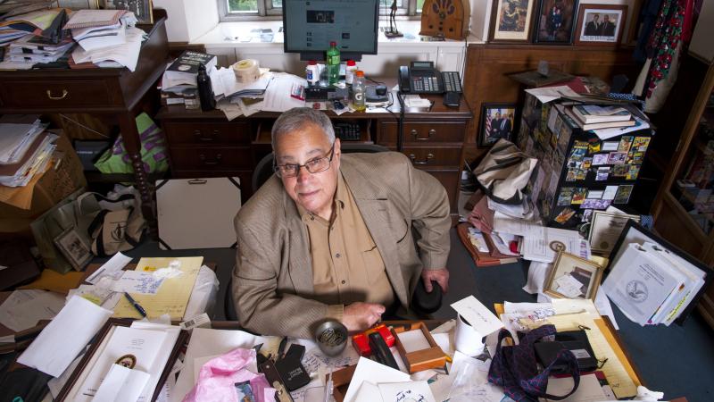 David Margolis, a senior official in the Deputy Attorney General's office at the Department of Justice, poses at his desk June 25, 2015 in Washington, DC.