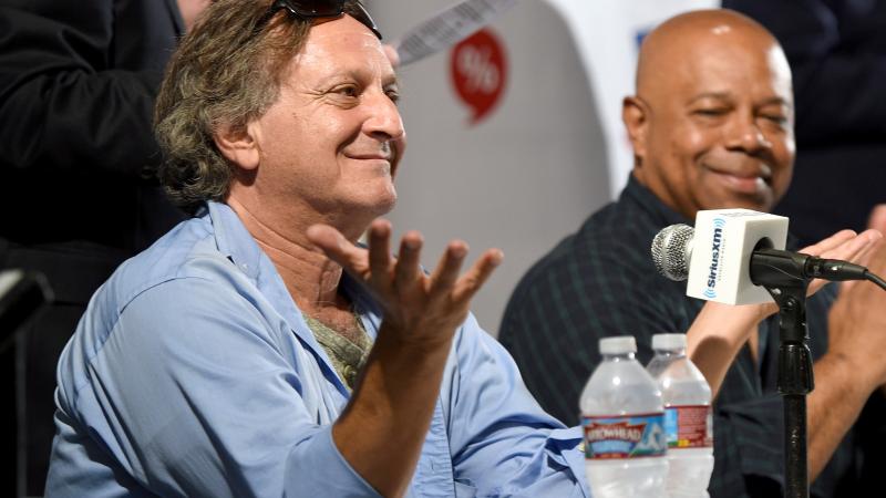 Evan Sayet (L) and David Webb at the 'SiriusXM: Rick Ungars Devils Advocate' panel during Politicon at Pasadena Convention Center on July 30, 2017 in Pasadena, California.