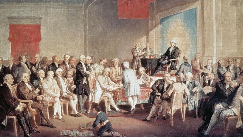 George Washington signing Constitution
