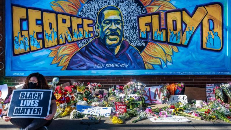 Makeshift memorial to George Floyd in Minneapolis in May 2020