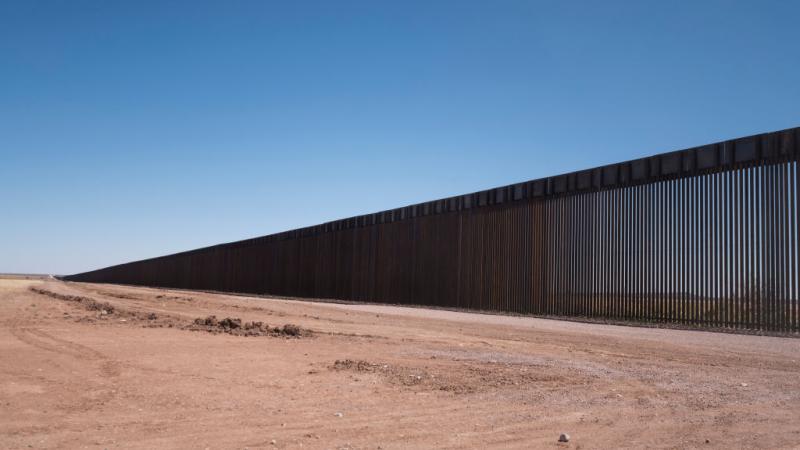Border wall along the U.S.-Mexico border near Columbus, NM in April 2021