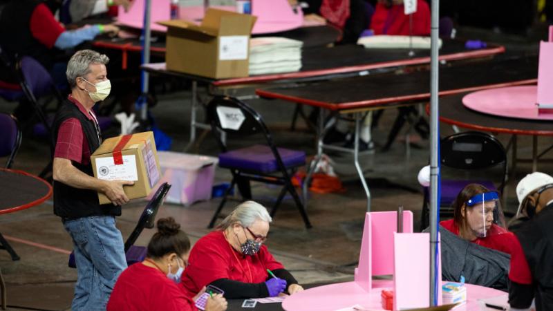 Ballot counters at the Arizona audit, May 3