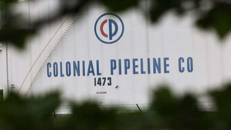 Fuel holding tanks at Colonial Pipeline Linden Junction Tank Farm on May 10, 2021