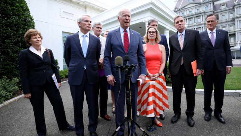 Biden with Senators at the White House.