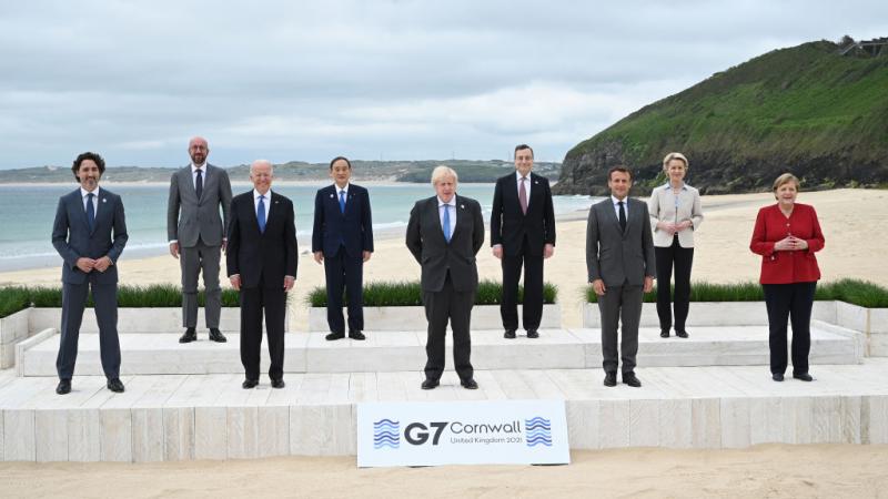World leaders at G7 summit, UK.