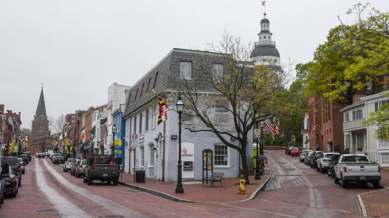 Downtown Annapolis on a Friday afternoon in April 2020
