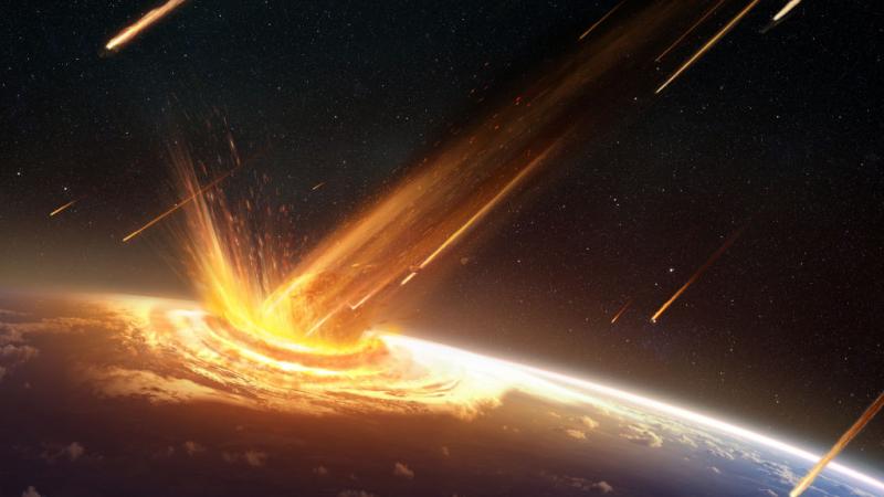 Illustration of an asteroid impact