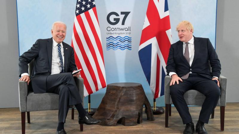 British Prime Minister Boris Johnson and U.S. President Joe Biden on June 10, 2021