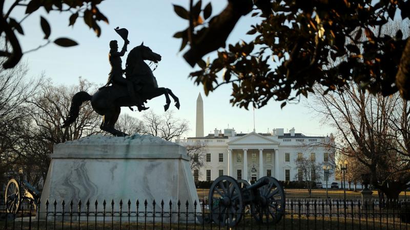 Andrew Jackson statue in Lafayette Square in 2018