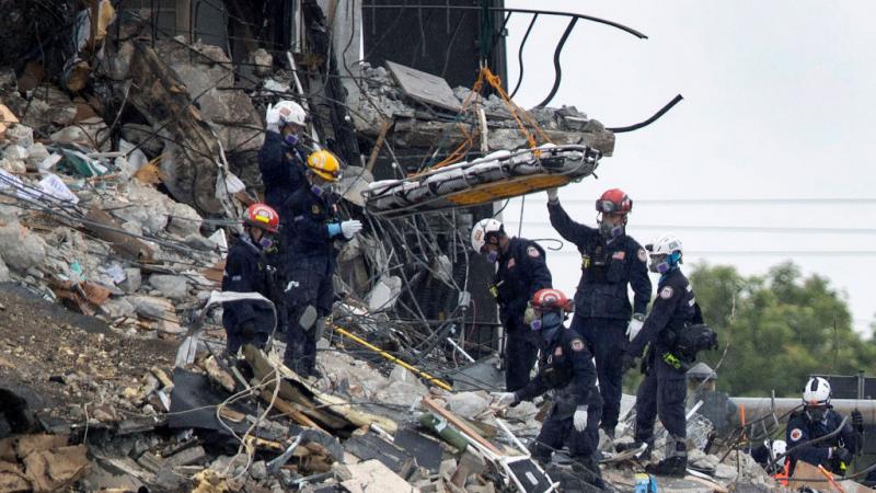 Search an Rescue personnel in Surfside, Florida