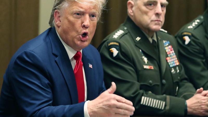 President Donald Trump with Army General Mark Milley.