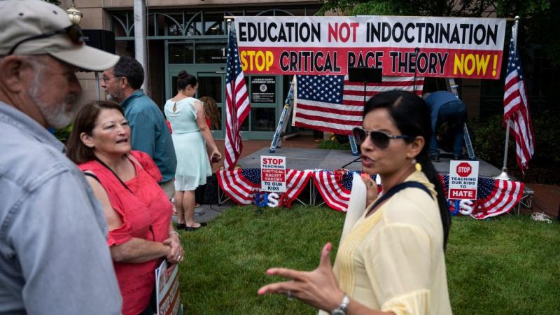 Rally against "critical race theory" (CRT).