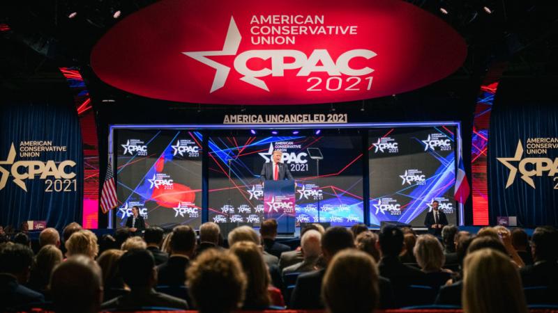 Former U.S. President Donald Trump speaks during the CPAC event in Dallas on July 11, 2021.