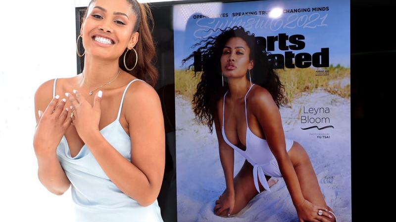  Leyna Bloom poses during the 2021 Sports Illustrated Swimsuit Cover Reveal