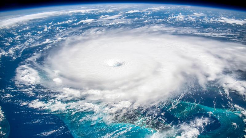 Satellite view of hurricane Dorian, 2019.