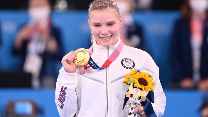 Gymnastics: Olympics, floor, women, final at Ariake Gymnastics Centre.