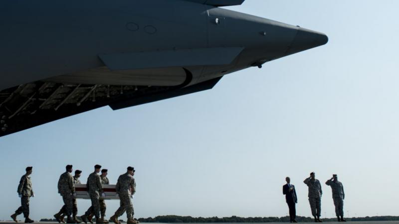 A dignified transfer at Dover Air Force Base