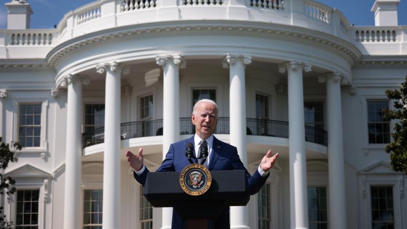 U.S. President Joe Biden delivers remarks during an event on the South Lawn of the White House August 5, 2021 in Washington, DC.