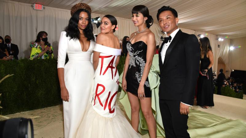  Aurora James, Alexandria Ocasio-Cortez, Gemma Chan, and Prabal Gurung attend The 2021 Met Gala Celebrating In America: A Lexicon Of Fashion