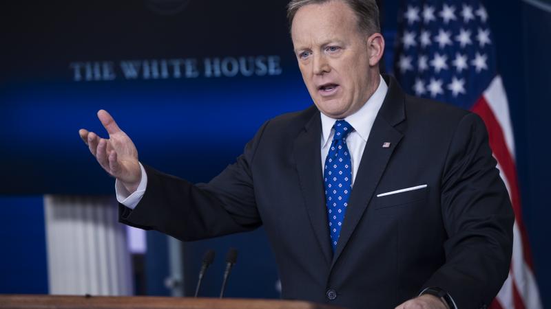 White House Press Secretary Sean Spicer speaks during his daily press briefing in the James S. Brady Press Briefing Room in the White House in Washington, DC on Wednesday, March. 22, 2017.