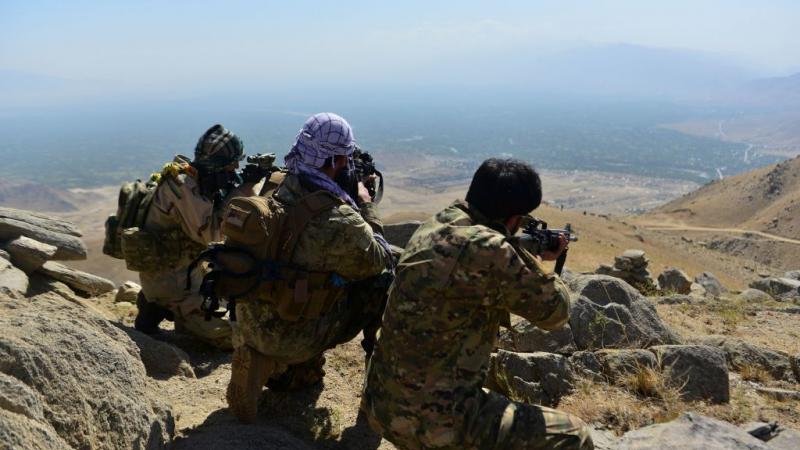 Anti-Taliban forces on patrol in Panjshir