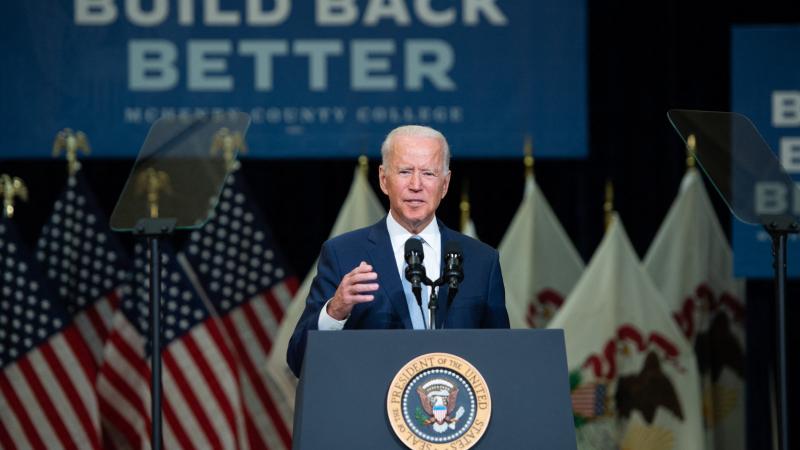 US President Joe Biden speaks about his Build Back Better economic plans after touring McHenry County College in Crystal Lake, Illinois, on July 7, 2021.