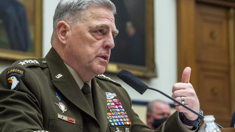 Chairman of the Joint Chiefs of Staff Gen. Mark A. Milley testifies during a House Armed Services Committee hearing on Ending the U.S. Military Mission in Afghanistan in the Rayburn House Office Building at the U.S. Capitol on September 29, 2021 in Washington, DC.