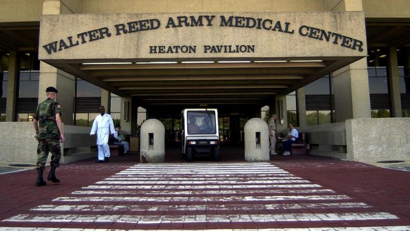 Main entrance of Walter Reed Army Medical Center in Washington, DC