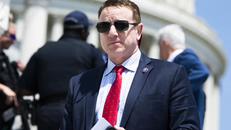 Rep. Pat Fallon, R-Texas, is seen on the House steps of the Capitol during the last votes of the week on Thursday, May 20, 2021.
