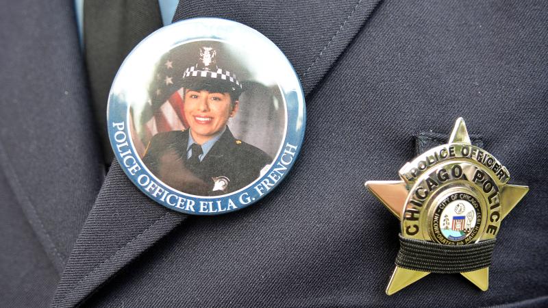 Thousands gather to mourn fallen Chicago Police Officer Ella French during her funeral mass at St. Rita of Cascia Shrine Chapel in Chicago, United States on August 19, 2021.