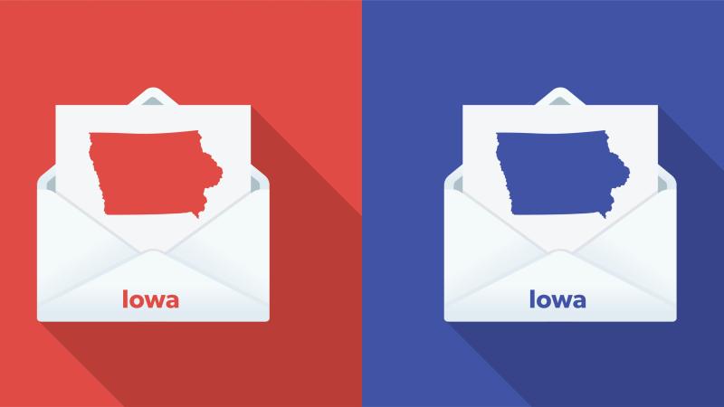 Mail In Voting: Iowa - stock vector