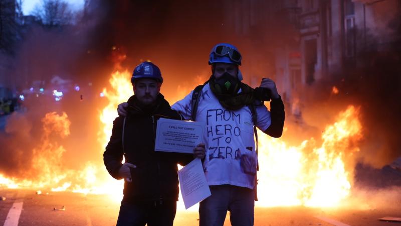 Belgium anti-covid protest