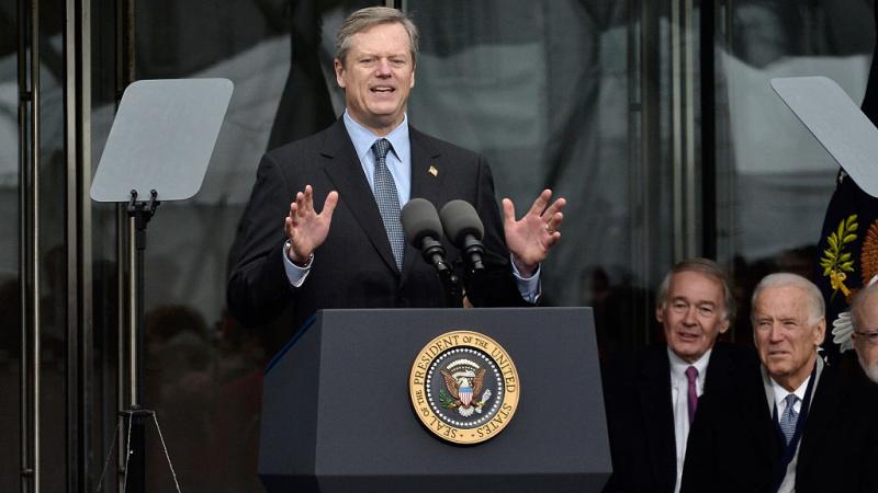 Massachusetts Governor Charles Baker speaks at the Dedication Ceremony at Edward M. Kennedy Institute for the United States Senate