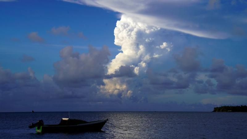 Footage from an earlier explosion of the same volcano. Dec. 2021