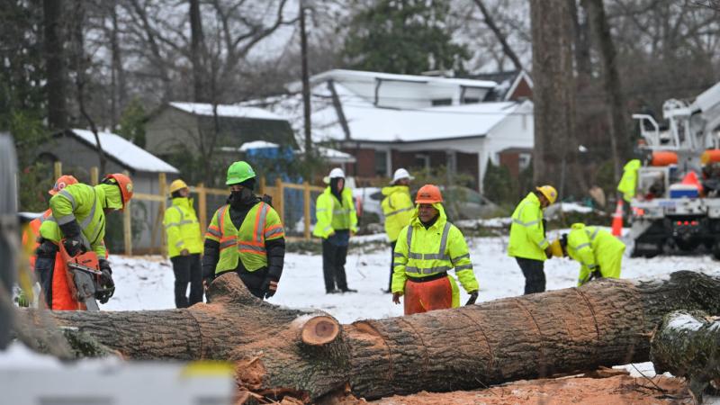 Winter view from Charlotte as winter storm Izzy creates dangerous conditions in Charlotte, NC