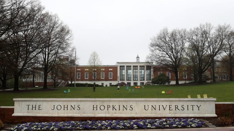 A general view of The Johns Hopkins University on March 28, 2020 in Baltimore, Maryland.