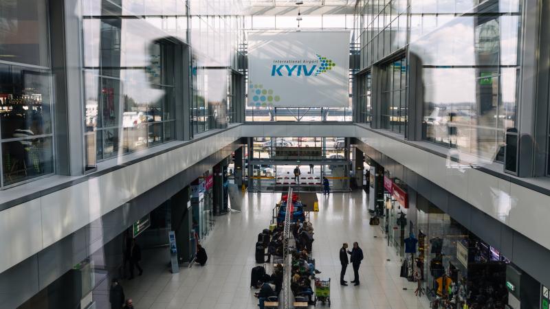 International airport in Kyiv, Ukraine