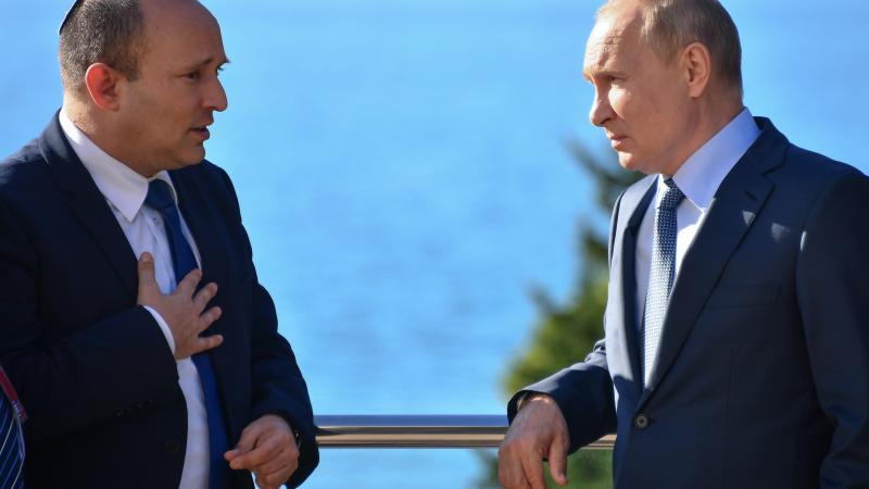 Israeli Prime Minister Naftali Bennett, Russian President Vladimir Putin, Sochi, Russia, Oct. 22, 2021