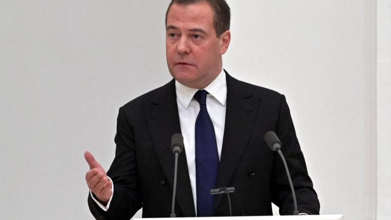 Dmitry Medvedev speaks to the Russian Security Council