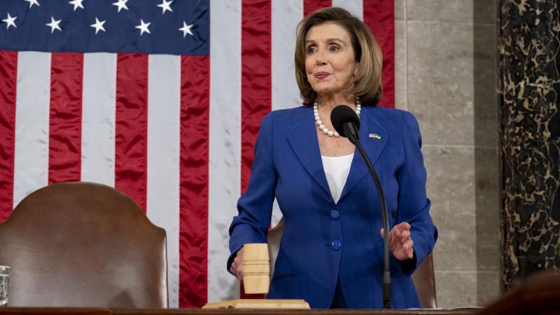 U.S. House Speaker Nancy Pelosi (D-CA) gavels in prior to U.S. President Joe Biden delivering his State of the Union address during a joint session of Congress