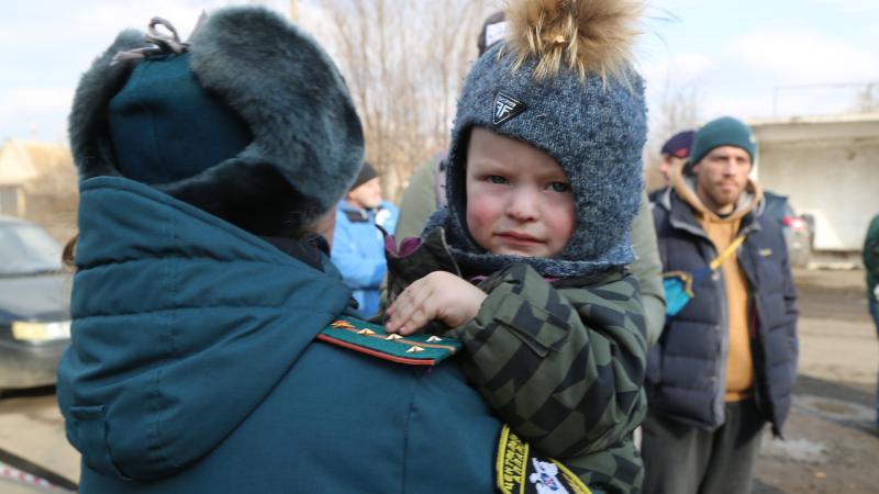 Child, evacuated from Mariupol, in Donetsk, Ukraine, March 10, 2022