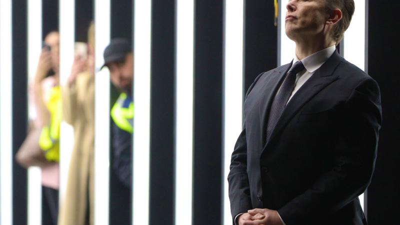 Elon Musk at the opening of a new Tesla plant near Gruenheide, Germany, Mar. 22, 2022