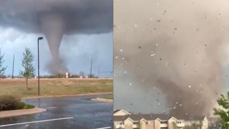 Footage of the tornado as it ripped through Andover, Apr. 29, 2022