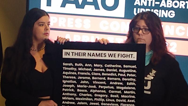 Progressive Anti-Abortion Uprising memorial for recovered aborted fetuses