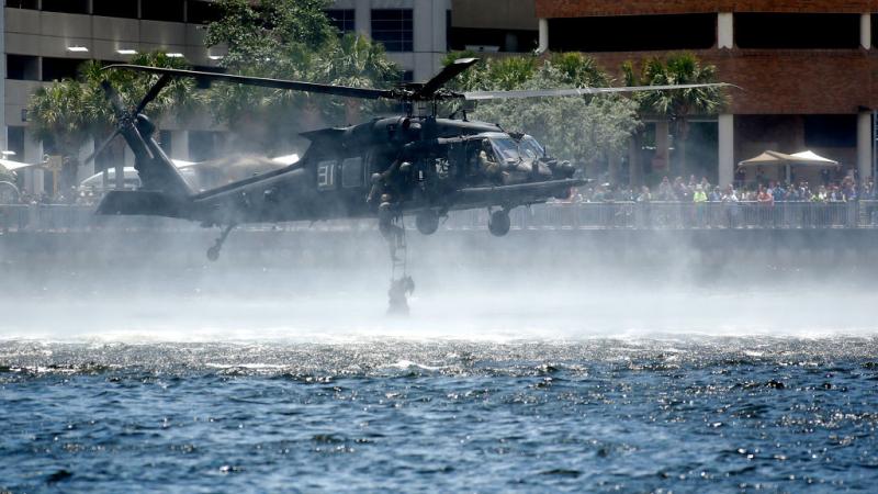A Black Hawk helicopter at SOFIC in Tampa
